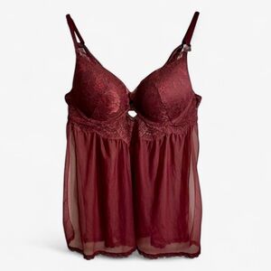 ⭐️ NWT La Senza Burgundy Bra Lingerie Top - PTP 17+